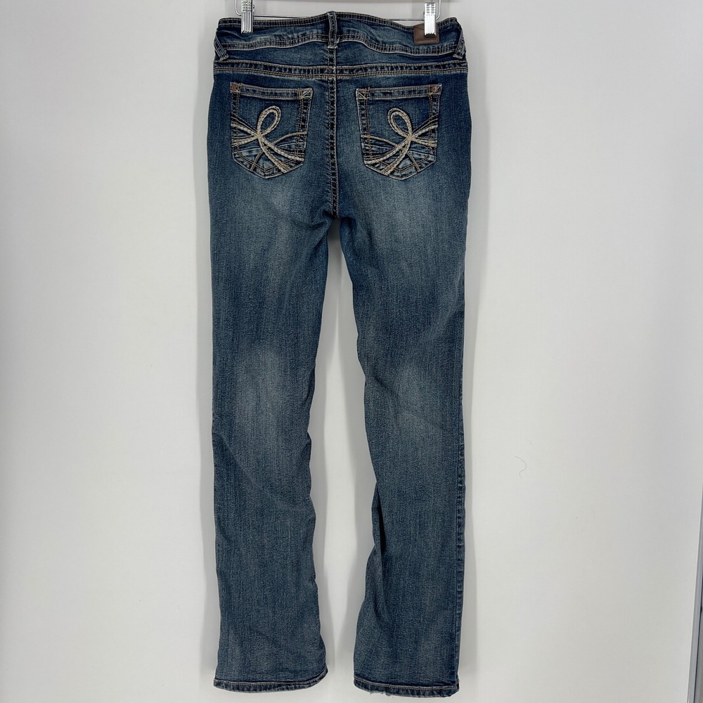 WallFlower Luscious Curvy Bootcut Jeans 9 Long Stretch Embroidered Pockets 30x31 - Picture 4 of 12